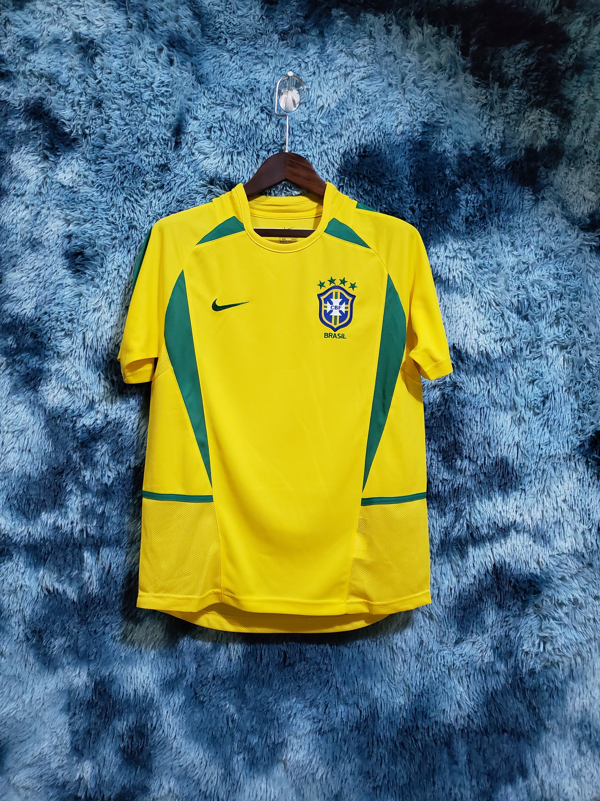 Camisola Retro Brasil 2002 - Home - Tamanhos S ao XXL