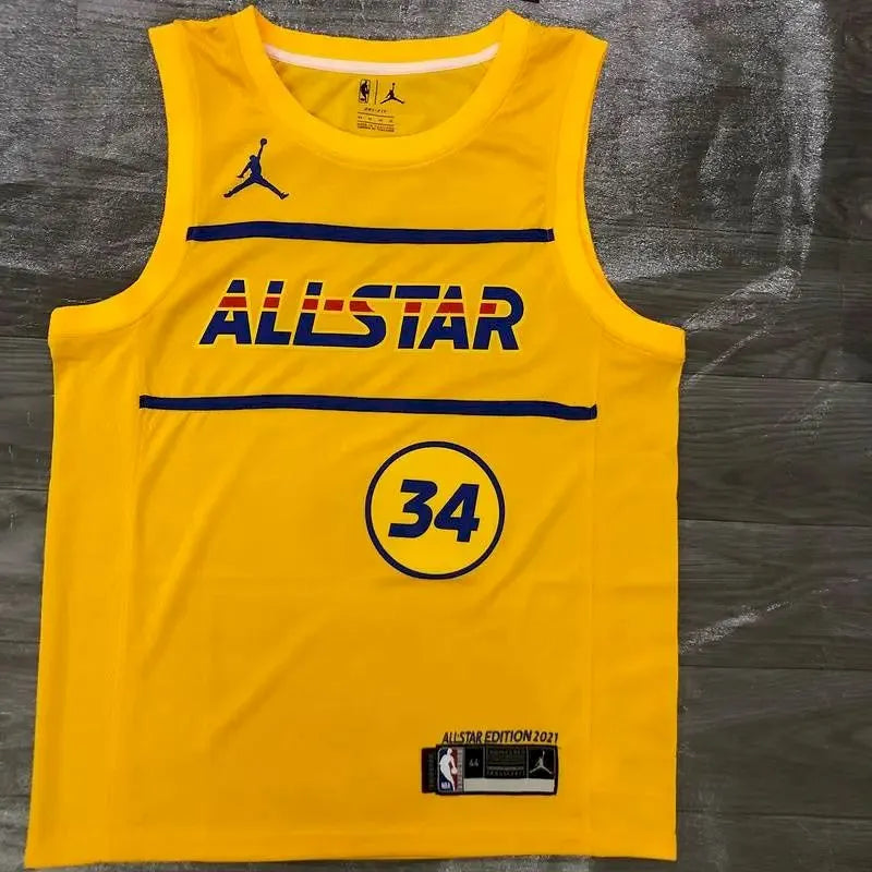 Camisola de jogador Swingman amarela masculina Thanasis Antetokounmpo All-Star 2021