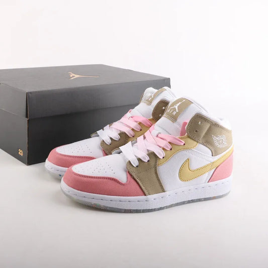 Jordan AJ 1 Retro High – O Clássico do Basquetebol e Streetwear - Rosa - Castanho