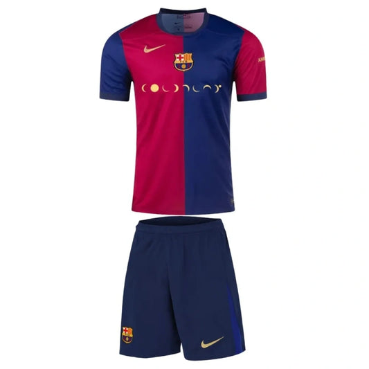 Kit Infantil Barcelona 24/25 Home Coldplay: Um Uniforme Especial para Pequenos Adeptos