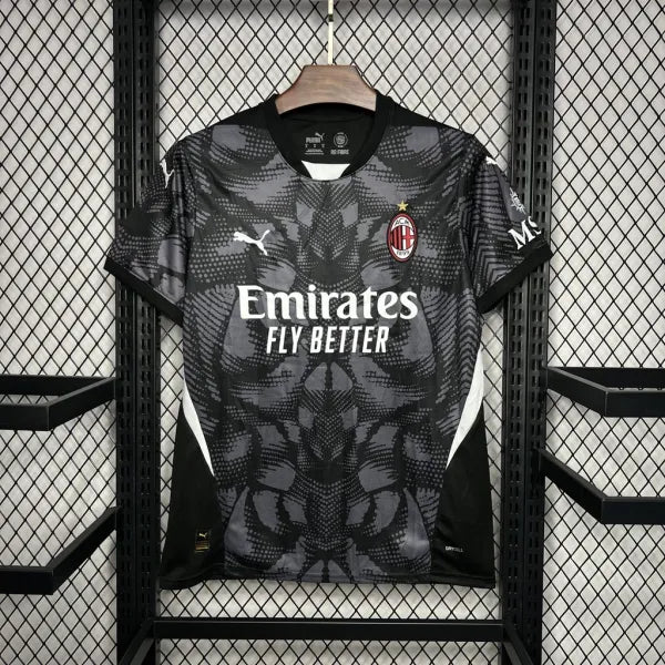 Camisola de Guarda-Redes AC Milan 2024/25 - Preta (VERSÃO ADEPTO) - S ao 2XL - Com Oferta de Personalização Nome + Número 