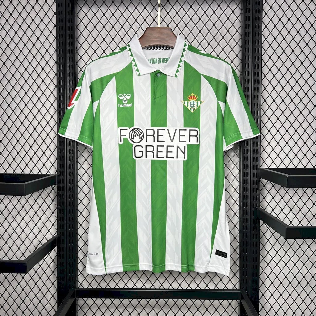 Camisola Real Betis 24/25 Home (VERSÃO ADEPTO) para Homem com Oferta de Personalização de Nome + Número - S ao 2XL