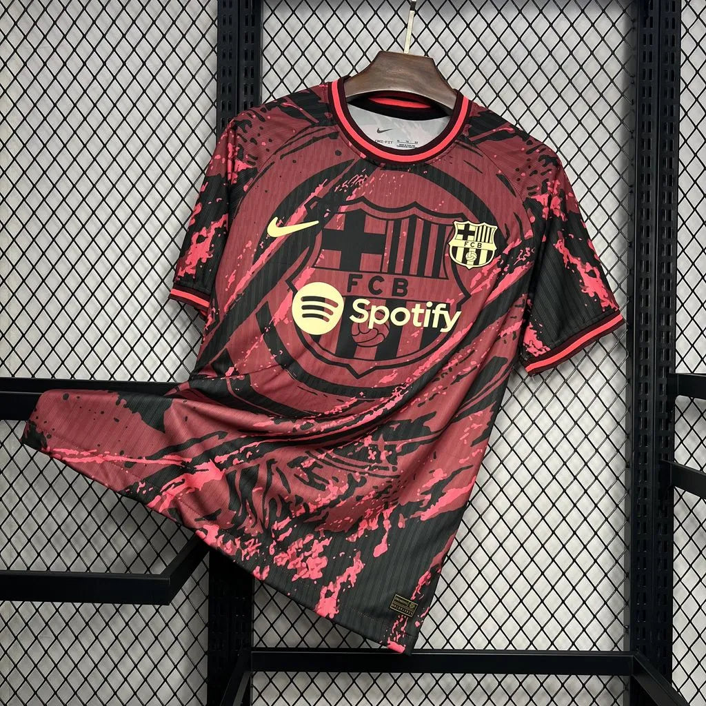 Camisola Barcelona 2024/25: Edição Especial Vermelha Versão Adepto - S ao 2XL