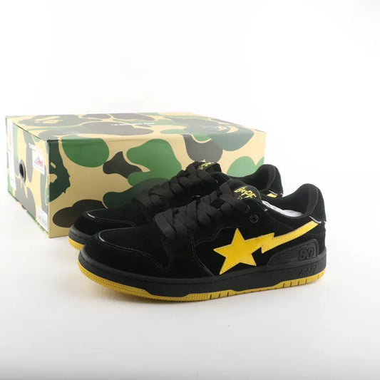 Ténis BAPE STA - Classic Retro Limited Edition: Estilo Atemporal - Preto/Amarelo