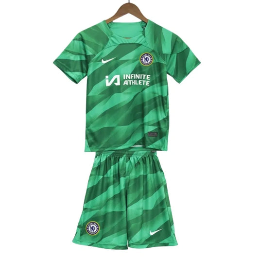 Conjunto de Equipamento de Guarda-Redes Infantil Chelsea 23/24 c/ oferta de personalização Nome + Número 