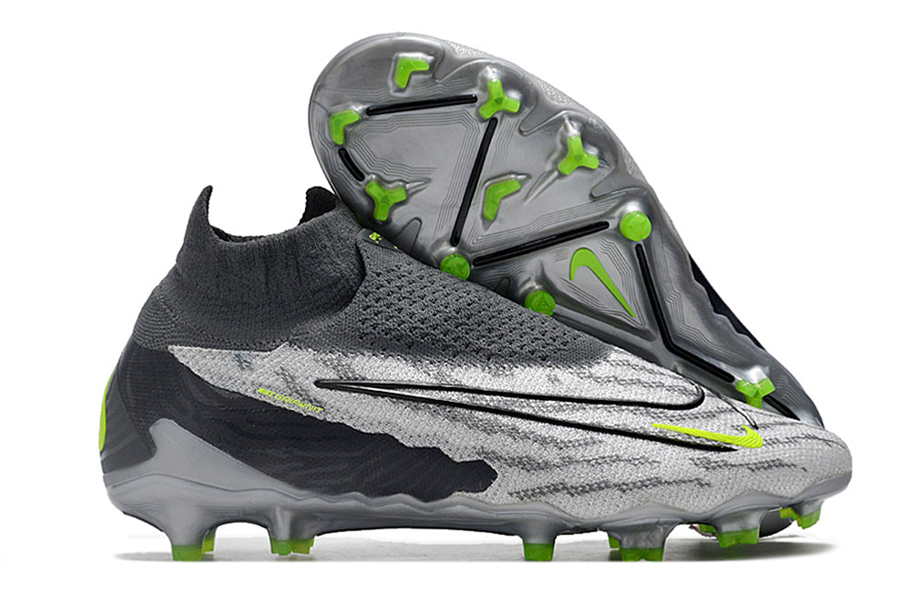 Chuteiras Nike Phantom GX Elite DF FG – Cano Alto Cinzento, Tamanhos 39 ao 45