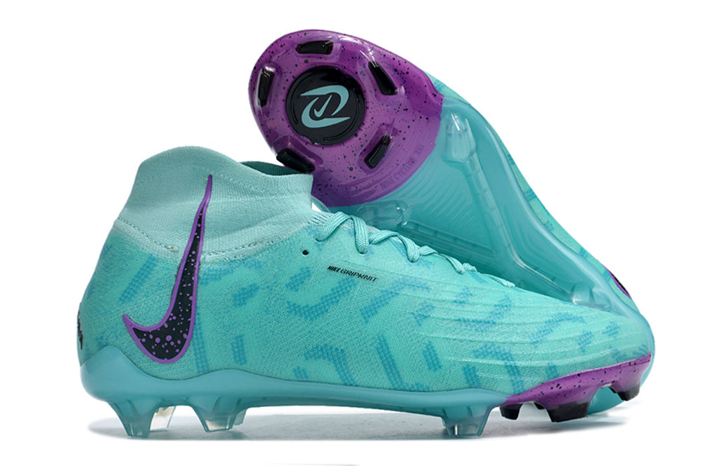 ﻿Chuteiras Nike Phantom Luna Elite FG – Totalmente Tricotadas, À Prova d'Água, Tamanhos 39 ao 45 - Azul/Roxo