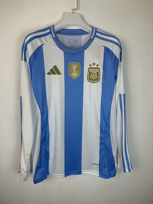 Camisola Argentina Principal Manga Longa VERSAO ADEPTO S - 2XL - OFERTA de Personalização Nome + Número + Badge World Cup 2022