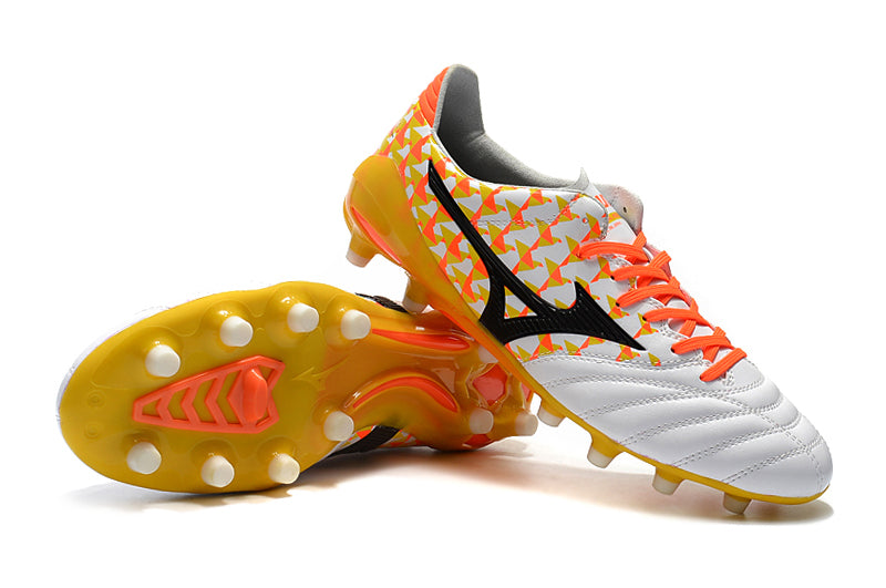 Chuteiras Mizuno Morelia Neo II FG - Fabricado no Japão (39-45) - Branco - Laranja