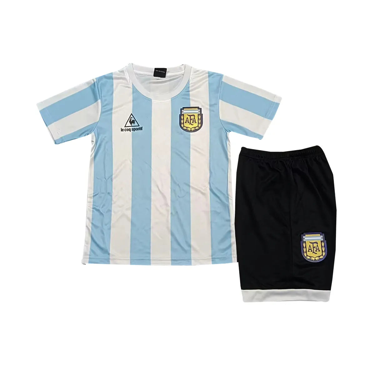 Fato de Treino Curto Argentina 1986 Retro Infantil (2-13 anos) c/ Personalização Grátis - Reviva a História do Futebol!