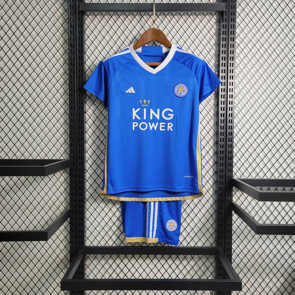 Equipamento Leicester City 23/24 Home Tamanho KIDS 16-28 - Conjunto Infantil c/ Oferta de personalização Nome + Número