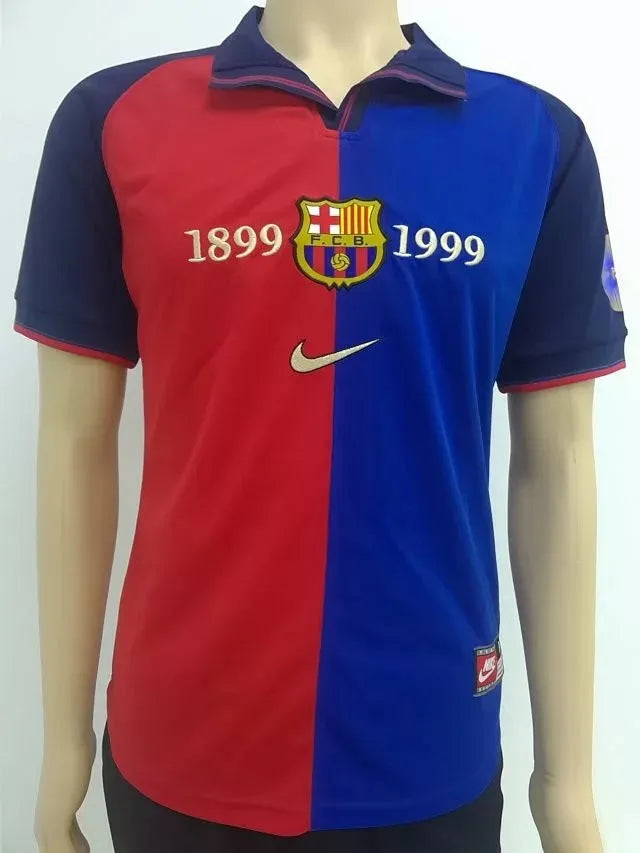 Camisola Barcelona I Retro Masculina - Celebre 100 Anos de História! 1899-1998