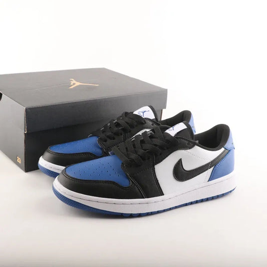 Ténis AJ 1 Retro Low Azuis, Preto e Branco: O Clássico Reinventado com Elegância - 36 ao 46